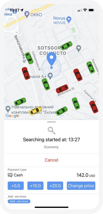 Searching a taxi